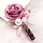 
紫罗兰玫瑰花珍珠发夹，原创手工发饰，百搭的发夹，打造与从不同的发型，散发迷人的光彩。,
