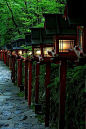 贵船神社 - 贵船神社的灯笼通过HARQ摄影