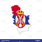 塞尔维亚-欧洲国家地图和旗帜矢量图标模板插图设计。向量EPS 10。