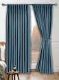 Dupioni Faux Silk Teal Curtains from Curtains 2go: 