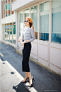 花呢珍珠装饰薄款7分袖夹克 : Romantic & Trendy Looks, Styleonme