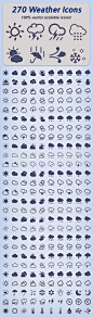 270 Weather Icons by icepaint , via Behance