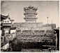 老照片，19世纪的黄鹤楼，那时的武昌城城墙还在