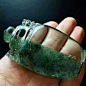 大极品，绿幽灵雕刻平安瓶，大个头！招财聚宝盆#藏宝手作# #绿幽灵#