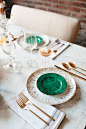 malachite + marble + gold // tabletop: 