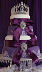 Royal Tiara Cake....gorgeous purple & ribbons