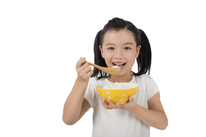 米饭 大口吃饭的小孩 五谷  PNG素材