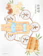 中医药膳针灸蘑菇林芝枸杞人参中式医疗医学插画