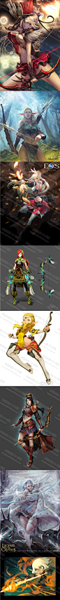 游戏原画素材 弓箭手 角色人物资料 游戏 插画 CG 设定 图集-淘宝网