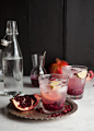 Pomegranate spritzer with ginger on DrizzleandDip.com