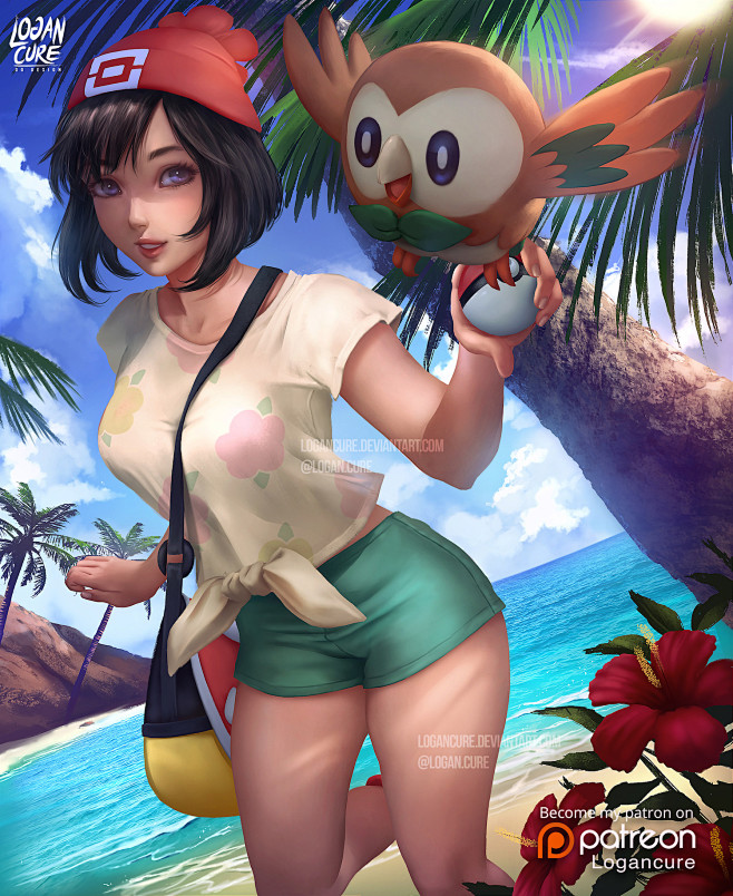 Moon and Rowlet , Lo...