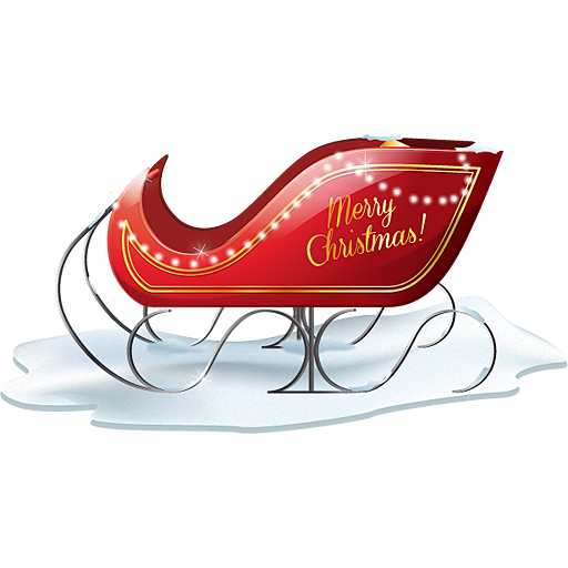 santa sleigh icon ic...