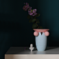 猫头鹰花器 莫兰迪色陶瓷花瓶北欧极简几何家居ins样板间软装摆件-淘宝网