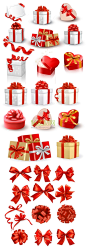 节日礼盒包装红丝带矢量素材下载_节日喜庆 直通车 圣诞礼盒
