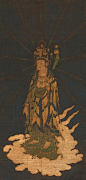 作品名称：十一面观世音菩萨像
 日本佛画。绢本着色。镰仓时代。