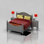 中式现代流行优雅温馨精美潮流双人床带橱柜台灯