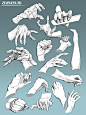 WEEK6, yiru wang : 临摹了手的结构和动态，目标100组。