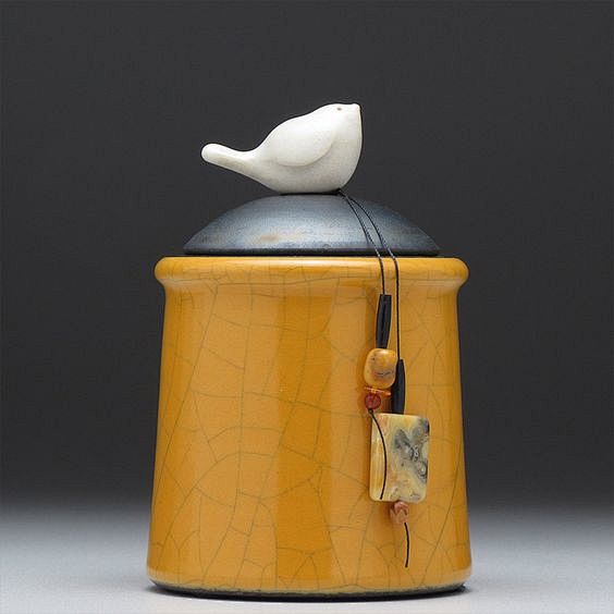 Ceramic Bird jar, ra...
