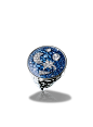 COMETE系列18K白金戒指，镶嵌蓝宝石和钻石。 大号。