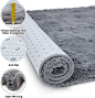 Amazon.com: Signature Loom Fluffy Shaggy Area Rug 4x5 – Soft Fuzzy Velvet Rugs for Girls Bedroom – Shaggy Carpet for Kids Room with Non-Slip Bottom – Soft Fluffy Throw Rug Indoor Living Room Carpet, Grey : Home & Kitchen