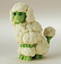 菜花做的可爱的小绵羊，哈哈，试试做~真是巧手啊！
