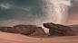 General 2560x1440 Jupiter sky digital digital art artwork rocks sand desert dunes rock formation