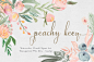 Peachy Keen Watercolor Floral clipart Set By The Autumn Rabbit