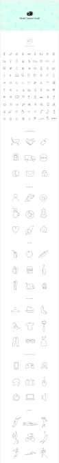 One line - 100 icons on Behance