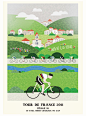 环法自行车赛插画海报设计欣赏@CCI中国动漫插画