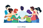 Flat youth people hugging together Free Vector | Free Vector #Freepik #vector #freepeople #freedesign #freewoman #freeman