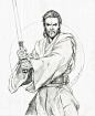Star Wars, Obi-Wan Kenobi Drawing-Iain McCaig Comic Art
