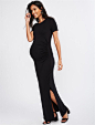 Lined Side Slit Maxi Maternity Dress | Motherhood Maternity