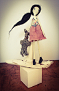 Bespoke, Handmade, Clay Art Doll with Vintage Fabrics. 'Angelica'