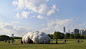 A Sculptural Cloud of Plastic Bottles Illustrates One Hour of Trash in NYC trash sculpture plastic New York multiples installation clouds 