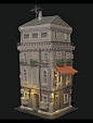 Building , Anthony Trujillo : Here is a hi poly stylized building kit I'm working on.  Plan to make a few more doors and windows and make a full scene with them.  Bricks and roof tiles are using a tileable normal map.  This is one of many variations I wil