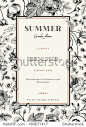 Summer vertical vector vintage elegant card with black garden flowers. Roses, forget-me, delphinium on beige background with golden frame. Design template. 正版图片在线交易平台 - 海洛创意（HelloRF） - 站酷旗下品牌 - Shutterstock中国独家合作伙伴