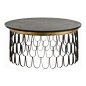 Arteriors - Orleans Cocktail Table - More than a cocktail table, this piece is like cocktail music for your room. Iron scallops create a rhythmic beat on the airy drum-shaped base topped with gold highlights and the muffled matte finish of hewn marble. It