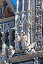 'Architectural details of grand cathedral in medieval town Siena,province of siena region of Tuscany,Italy