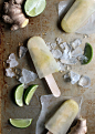 Lemon lime ginger ice pops