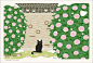 一只小黑猫，走过一年四季，春赏花，夏扑蝶，秋戏叶，冬弄雪。（via Toshinori Mori） ​​​​