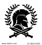 Vector sign. Spartan helmet.