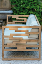 SLED BASE TEAK GARDEN ARMCHAIR KONTIKI COLLECTION BY EMU GROUP | DESIGN CHIARAMONTE MARIN