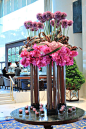 Harmonious flower arrangement brightening up our Lobby.: