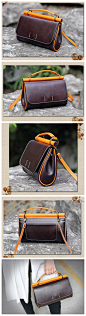 Handmade Genuine Leather Handbag Clutch Small Satchel Messenger for Women 14102