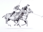 Polo Players-手绘骑士打高尔夫球插画设计---酷图编号1124371