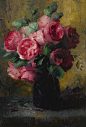 Pink Roses in a Vase, Frans Mortelmans