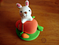 超轻粘土DIY成品材料包可爱动物兔子萝卜公仔摆件创意礼物