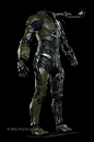 Green Goblin Costume: Amazing Spiderman 2, Edward Denton : Working at Weta Workshop, Lans Hansen, Claire Prebble and I project supervised the costume for the Green Goblin in The Amazing Spider Man 2.  This involved a lot of prototypes and test fits to ens