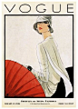 Vogue US Cover - January 1928 - Vintage Fashion Illustration by Porter Woodruff - Condé Nast Publications