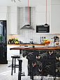 黑色厨房吧台效果图—土拨鼠装饰设计门户